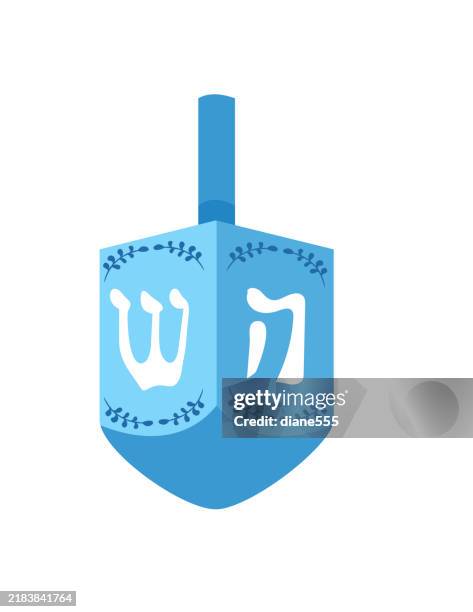 hanukkah icon on a transparent background - dreidel stock illustrations