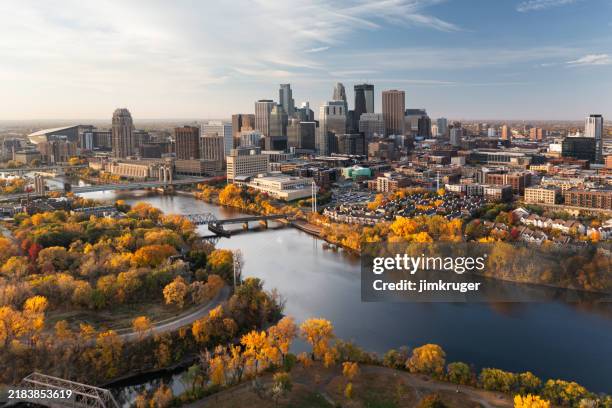 october aerial minneapolis - north minneapolis stock pictures, royalty-free photos & images