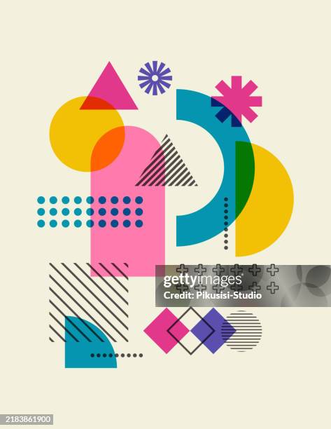 illustrations, cliparts, dessins animés et icônes de design géométrique abstrait dans le style risograph. - vintage logo rectangle