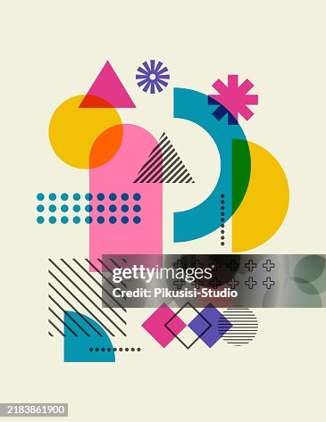 Abstract geometric design in Risograph style. Abstract geometric design in Risograph style.