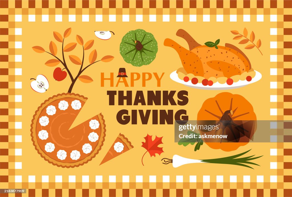 Thanksgiving day postcard