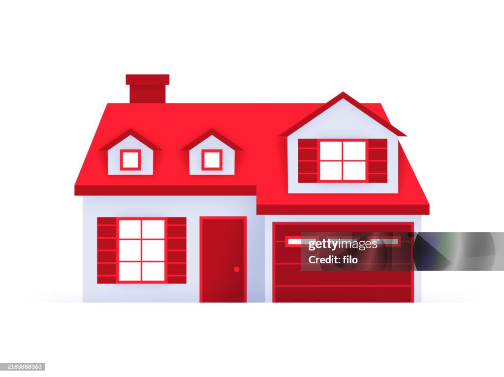 Red Home Real Estate Company Blueprint House Property Design