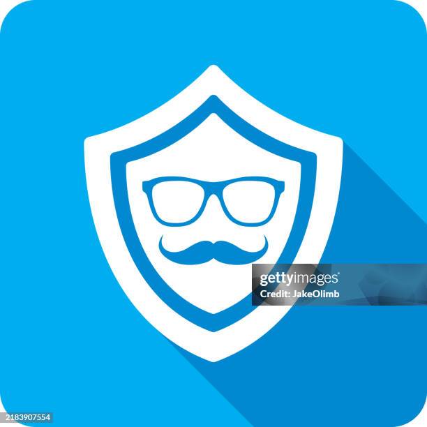 shield hipster icon silhouette - goatee vector stock illustrations
