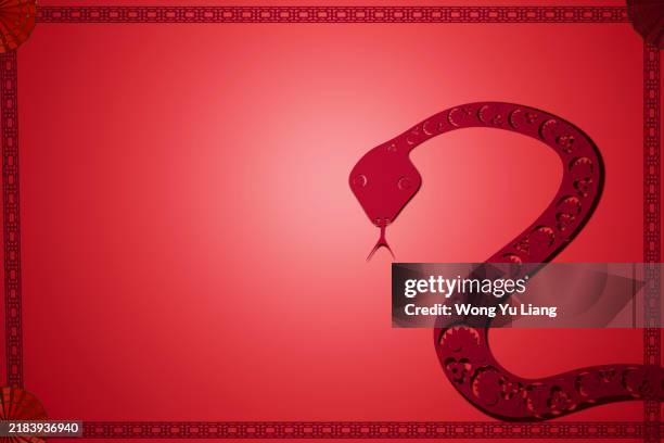 chinese new year of snake - chinese new year invitation stock pictures, royalty-free photos & images