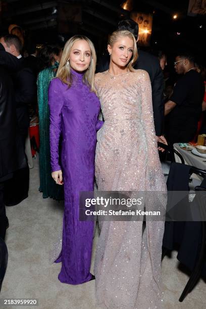 Nicole Richie and Paris Hilton attend the 2024 Baby2Baby Gala Presented by Paul Mitchell at Pacific Design Center on November 09, 2024 in West...