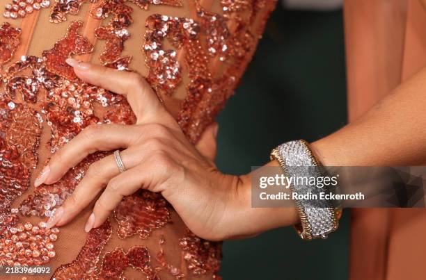 Jessica Alba, jewelry detail, attends the 2024 Baby2Baby Gala on November 09, 2024 in West Hollywood, California.