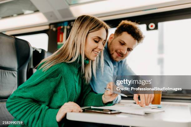 rail-bound musings - train window reflection stock pictures, royalty-free photos & images