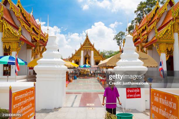grounds of wat kasattrathirat worawihan in ayuttaya - wat stock pictures, royalty-free photos & images