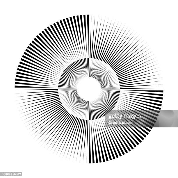 four sections shape made of slim triangles in two orbits - 4 connected circles vector stock illustrations