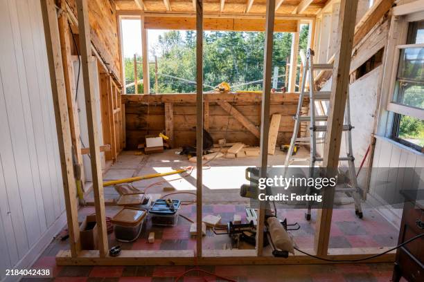restoring an old house - herbouwen stockfoto's en -beelden