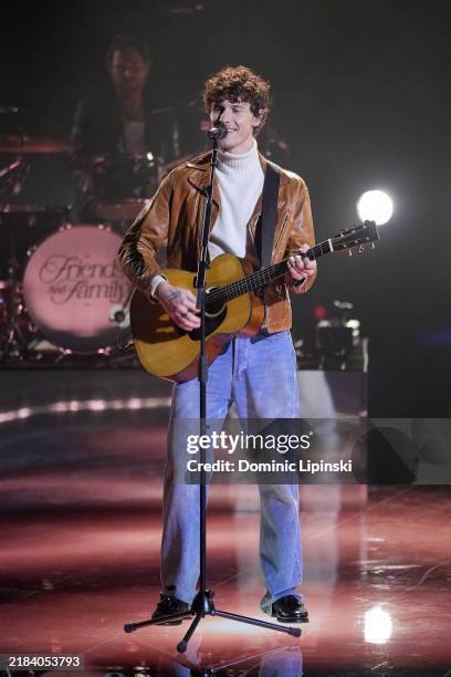 Shawn Mendes performs on stage during the MTV EMAs 2024 held at Co-op Live on November 10, 2024 in Manchester, England.