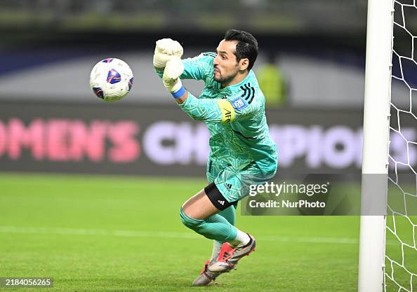 Al Rashidi Goalkeeper Khaled Al Rashidi of Kuwait is in action during the AFC ...