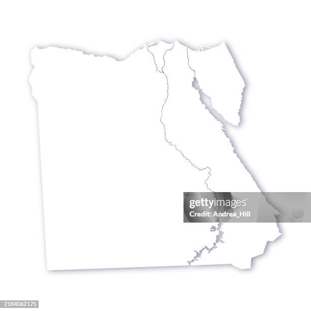 egypt map with a soft drop shadow vector map - river nile stock illustrations