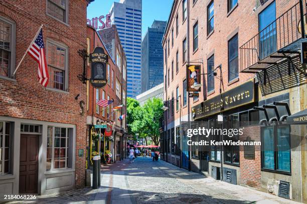 narrow streets of boston - narrow stock pictures, royalty-free photos & images