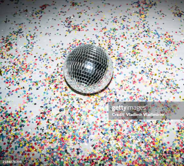 mirrored ball on floor - scattered stock pictures, royalty-free photos & images