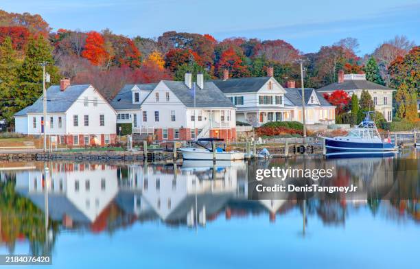 autumn in mystic, connecticut - connecticut stock pictures, royalty-free photos & images