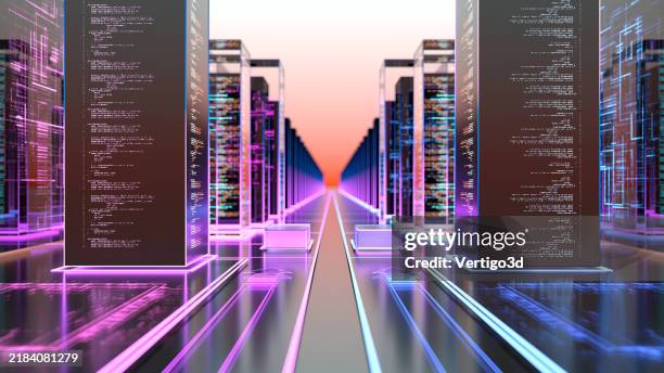 physical infrastructure of the internet. abstract digital data center. program code. big data. - digital transformation stock pictures, royalty-free photos & images
