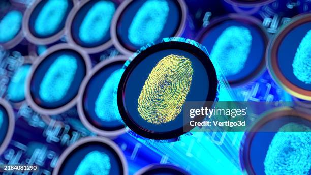 data breach concepts. fingerprint. data flow - data breach stock pictures, royalty-free photos & images
