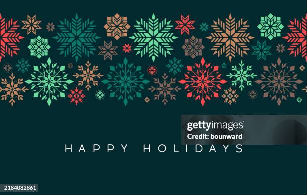 seamless winter snowflake background - vacation background stock illustrations