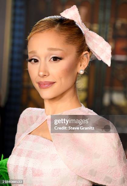 Ariana Grande arrives at the Los Angeles Premiere Of Universal Pictures "Wicked" at Dorothy Chandler Pavilion on November 09, 2024 in Los Angeles,...