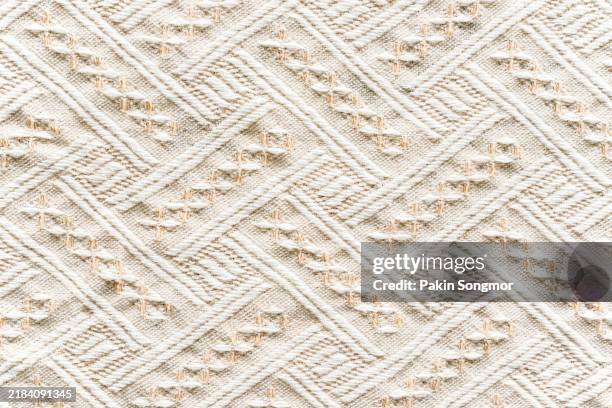 beige color thai fabric cloth texture and textile background. - wool carpet stock pictures, royalty-free photos & images