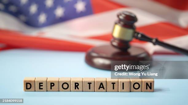 deportation text with usa flag and law concept - aliens stock pictures, royalty-free photos & images