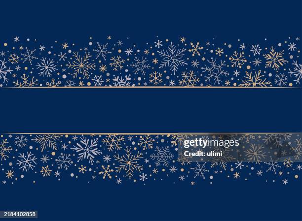 snowflakes background - blue-and-gold-background stock illustrations