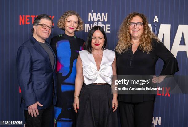 Executive producers Christopher Clements, Marcela Santibañez, Maite Alberdi, and Julie Goldman attend the Los Angeles Premiere of "A Man On The...