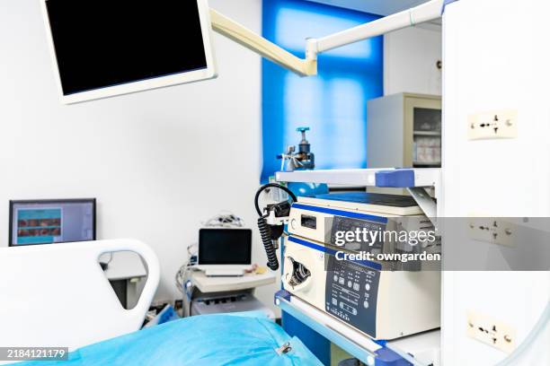 empty modern endoscopic room - endoscopy-procedure-room stock pictures, royalty-free photos & images