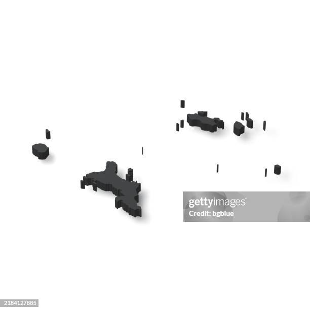 seychelles - 3d black map on white background - seychelles stock illustrations