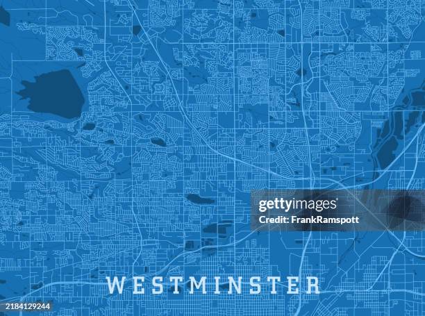 westminster co city vector road map blue horizontal - westminster colorado stock illustrations