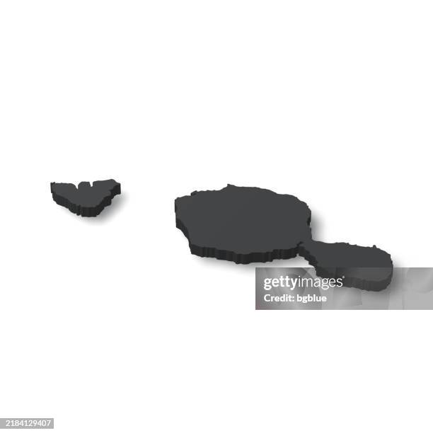 tahiti french polynesia - 3d black map on white background - french polynesia stock illustrations
