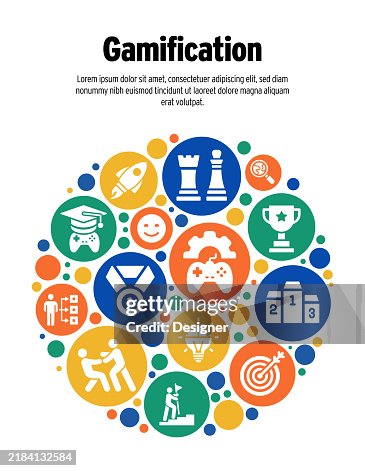 Gamification Related Vector Illustration. Technology, Gamer, Learning, Challenge, Motivation, Incentive, Video Game. Gamification Related Vector Illustration. Technology, Gamer, Learning, Challenge, Motivation, Incentive, Video Game.