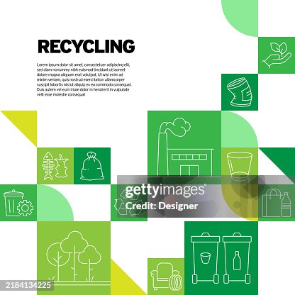 Recycling Related Vector Illustration. Garbage, Compost, Zero Waste, Paper, Plastic, Electronic Waste, Ecology Recycling Related Vector Illustration. Garbage, Compost, Zero Waste, Paper, Plastic, Electronic Waste, Ecology