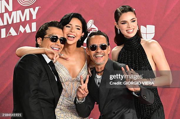 Mexican singer-songwriter Christian Nodal, US-Mexican singer Angela Aguilar, US singer Marc Anthony and his wife Paraguayan model Nadia Ferreira...