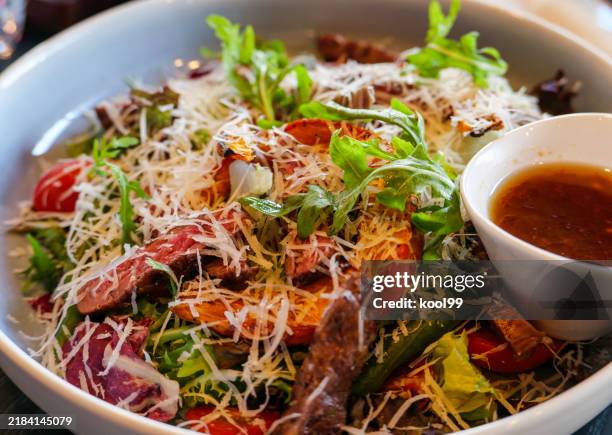 steak salad - keto meal stock pictures, royalty-free photos & images