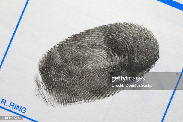 detail of a fingerprint document - detective stock pictures, royalty-free photos & images
