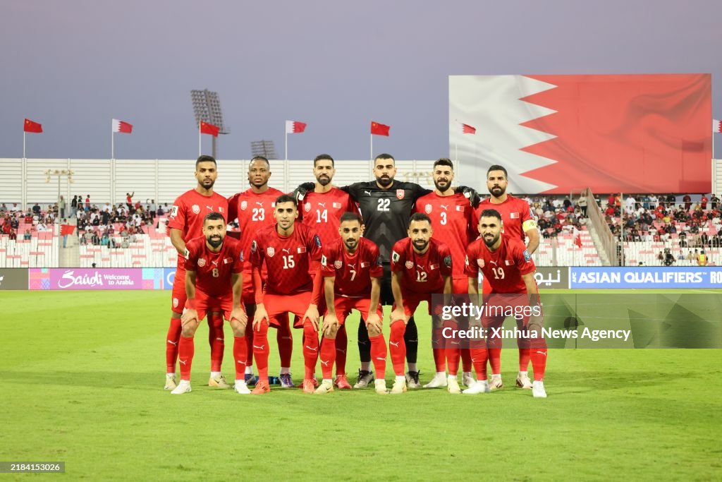 Doom Riffa Bahrain Starters of Bahrain pose prior to the 2026 FIFA World Cup Asian... News ...