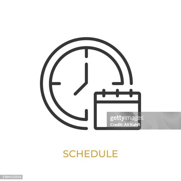 schedule glyph line icon. thin line icon that can be applied anywhere, simple, pixel perfect and modern style - arrival board stock illustrations
