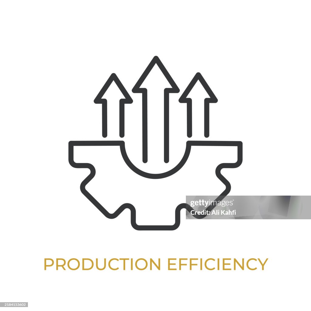 Production Efficiency glyph line icon. Thin line icon that can be applied anywhere, simple, pixel perfect and modern style