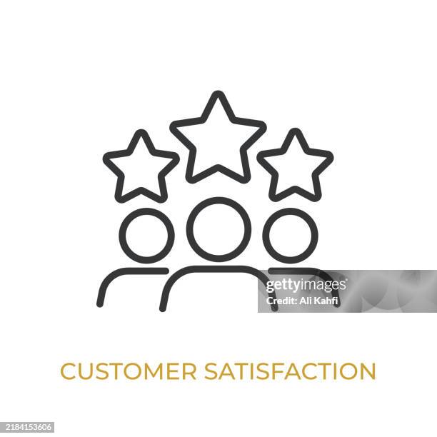 customer satisfaction glyph line icon. thin line icon that can be applied anywhere, simple, pixel perfect and modern style - process improvement stock illustrations
