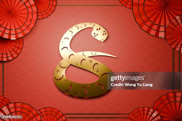 chinese new year zodiac: year of the snake - chinese new year stock pictures, royalty-free photos & images