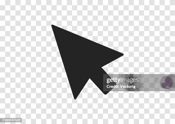 solid black cursor icon on transparent background - right click stock illustrations