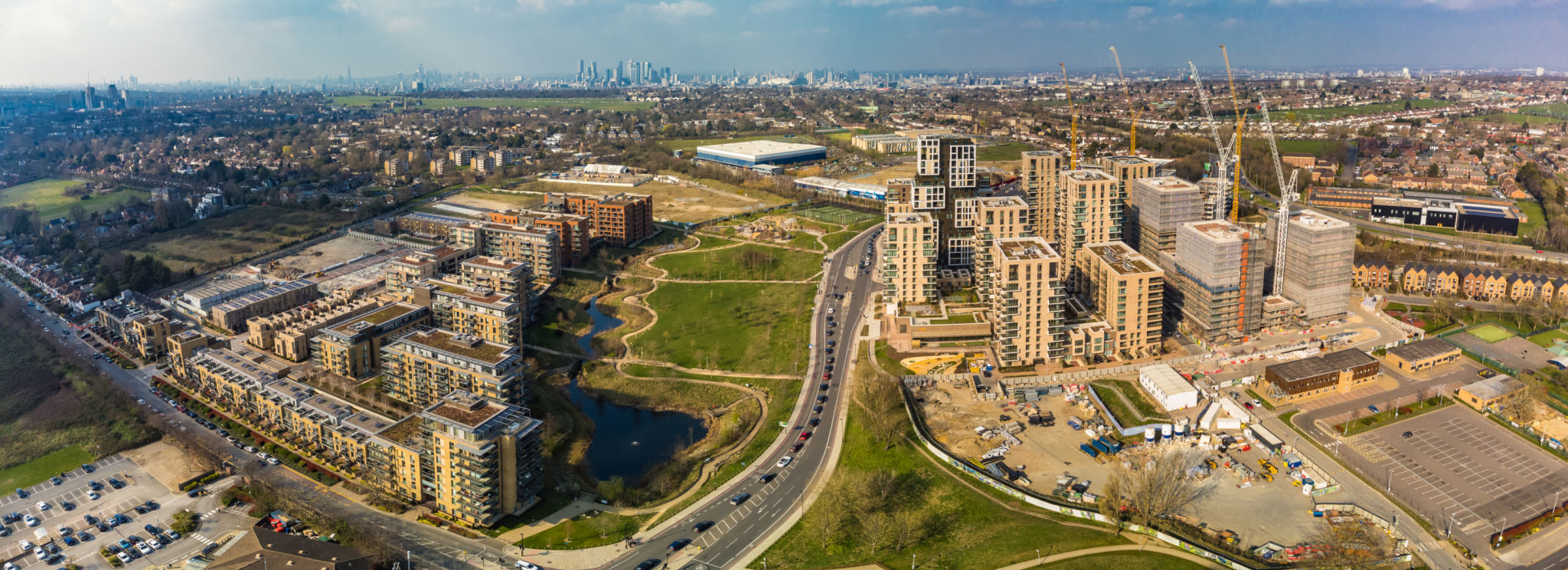 Aerial drone panoramic image of Kidbrooke Village, London Aerial drone panoramic image of Kidbrooke Village, London