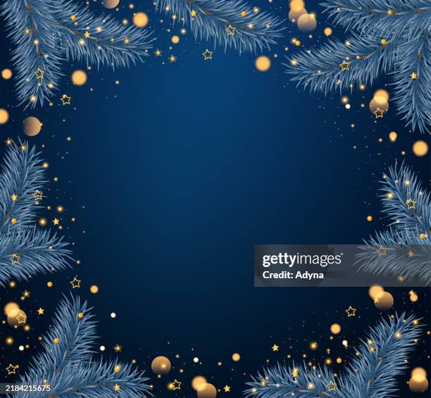 christmas frame - christmas blue background stock illustrations