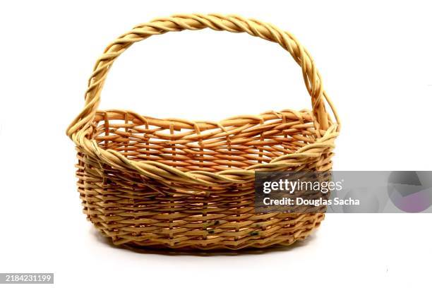 ornately weaved basket - korb stock-fotos und bilder