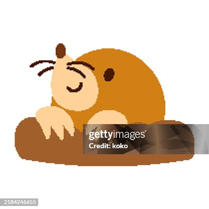 Pixel Art. Cute Mole. Pixel Art. Cute Mole.