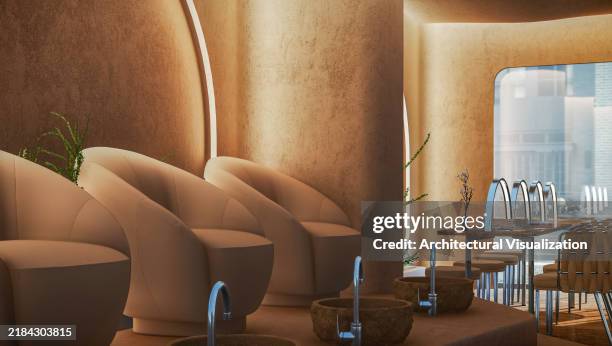 beauty center nail manicure salon - nail salon interior stock pictures, royalty-free photos & images