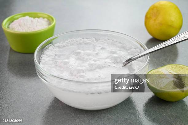baking soda and lime - baking soda stock pictures, royalty-free photos & images