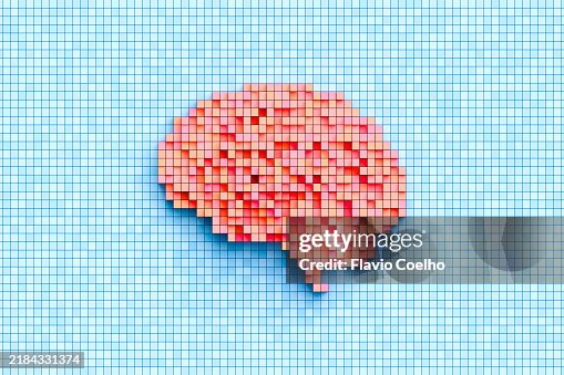 Pixel art human brain Pixel art human brain